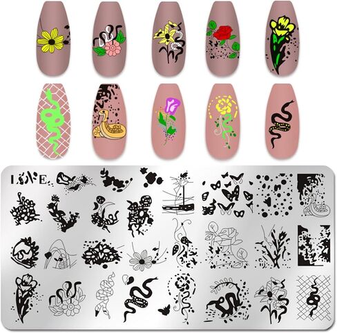 DANNEASY 6 Pieces Independence Day Nail Stamping Plate 4th of July Nails Design Nail Stamps Nail Stencils Stamping Plates for Nails Manicure Template Nail Art Tools DIY Nails Accessories in Kuwait