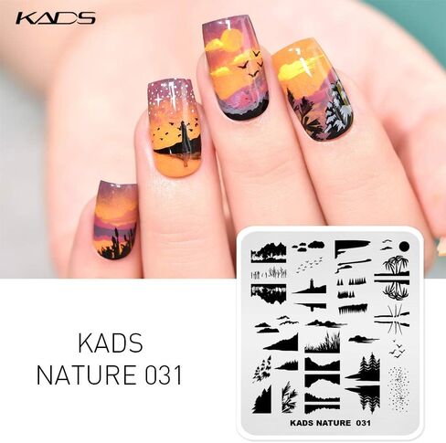 KADS مسمار ختم لوحة الطبيعة قالب صورة لوحات تصميم لتزيين فن الأظافر وفن الأظافر DIY (NA031) in Kuwait