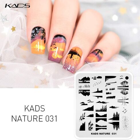 KADS مسمار ختم لوحة الطبيعة قالب صورة لوحات تصميم لتزيين فن الأظافر وفن الأظافر DIY (NA031) in Kuwait