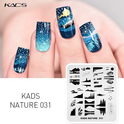 KADS مسمار ختم لوحة الطبيعة قالب صورة لوحات تصميم لتزيين فن الأظافر وفن الأظافر DIY (NA031) in Kuwait