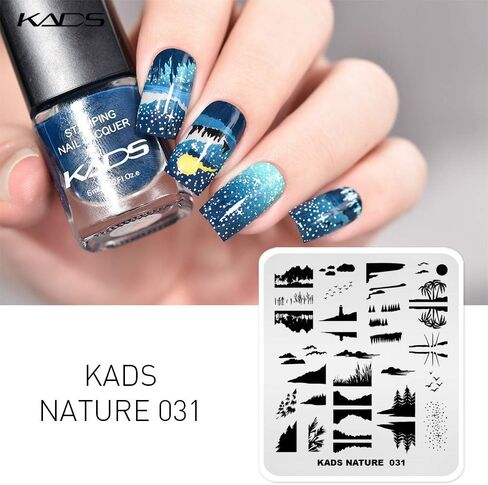 KADS مسمار ختم لوحة الطبيعة قالب صورة لوحات تصميم لتزيين فن الأظافر وفن الأظافر DIY (NA031) in Kuwait