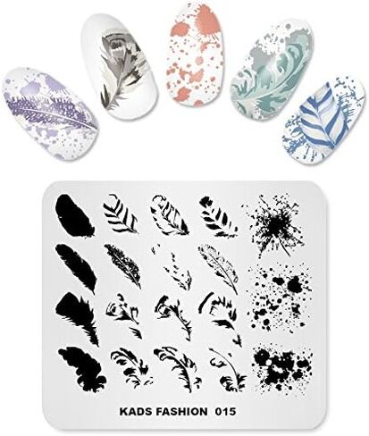 KADS مسمار ختم لوحة الأزياء مسمار الفن ختم قالب DIY صورة قالب مانيكير ختم لوحة أدوات Stencil (الموضة 014) in Kuwait