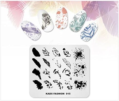 KADS مسمار ختم لوحة الأزياء مسمار الفن ختم قالب DIY صورة قالب مانيكير ختم لوحة أدوات Stencil (الموضة 014) in Kuwait