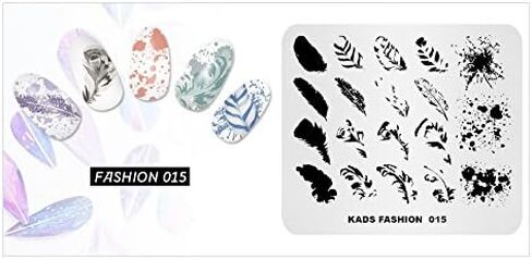 KADS مسمار ختم لوحة الأزياء مسمار الفن ختم قالب DIY صورة قالب مانيكير ختم لوحة أدوات Stencil (الموضة 014) in Kuwait