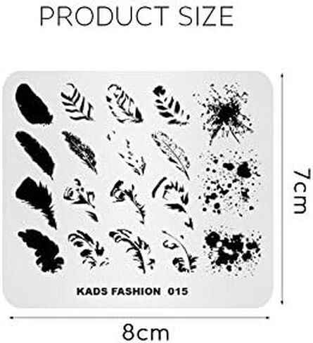 KADS مسمار ختم لوحة الأزياء مسمار الفن ختم قالب DIY صورة قالب مانيكير ختم لوحة أدوات Stencil (الموضة 014) in Kuwait