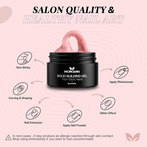 مجموعة جل أظافر مورفان الصلبة - 5 ألوان جل صلب للأظافر، جل بناء جل صلب غير لزج، مجموعة وصلات أظافر هلامية مع قلم قالب سيليكون ثلاثي الأبعاد لنحت الأظافر في صالونات التجميل للاستخدام المنزلي in Kuwait