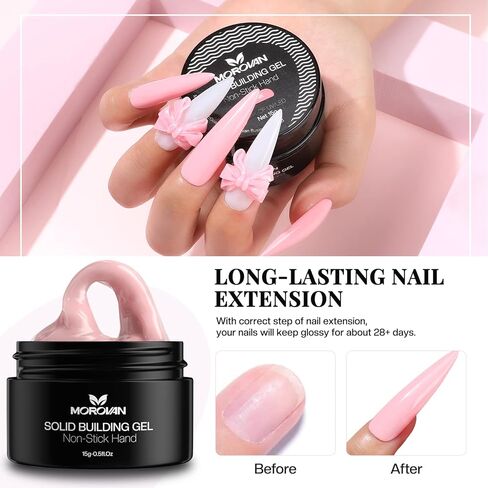 مجموعة جل أظافر مورفان الصلبة - 5 ألوان جل صلب للأظافر، جل بناء جل صلب غير لزج، مجموعة وصلات أظافر هلامية مع قلم قالب سيليكون ثلاثي الأبعاد لنحت الأظافر في صالونات التجميل للاستخدام المنزلي in Kuwait