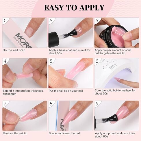مجموعة جل أظافر مورفان الصلبة - 5 ألوان جل صلب للأظافر، جل بناء جل صلب غير لزج، مجموعة وصلات أظافر هلامية مع قلم قالب سيليكون ثلاثي الأبعاد لنحت الأظافر في صالونات التجميل للاستخدام المنزلي in Kuwait