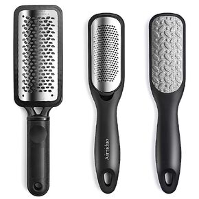 Foot File Callus Remover,Colossal Foot Rasp and Professional Foot Scrubber Pedicure Kit to Remove Hard Skin for Wet and Dry Feet,Surgical Grade Stainless Steel File (black and silvery) in Saudi Arabia