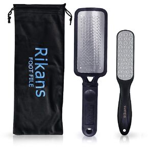 مبرد قدم ضخم من ريكانز، مزيل مسامير القدم الاحترافي، أداة باديكير للعناية بالقدم لإزالة الجلد الصلب، يمكن استخدامه على البشرة الرطبة أو الجافة، مبرد من الفولاذ المقاوم للصدأ بدرجة جراحية (مجموعة مبرد للقدم) in Kuwait