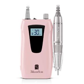 MelodySusie Professional Nail Drill 30000RPM, SC320D Rechargeable Electric Nail Drill Machine, Cordless Nail E File for Acrylic Gel Nails, 8pcs Nail Drill Bits 106pcs Sanding Bands, Selene Black