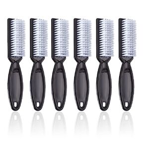 SQULIGT 6Pcs Handle Grip Nail Brush, Hand Fingernail Cleaner Brush Manicure Tools Scrub Cleaning Brushes for Toes and Nails (Black)