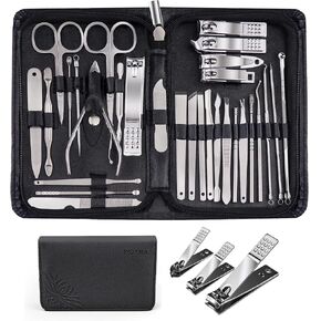 WOAMA Manicure Set Pedicure Kit - 30 in 1 Nail Kit Professional Stainless Steel Nail Care Kit for Women - Pink in Kuwait