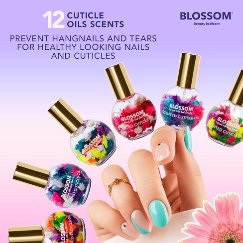 Blossom Hydrating, Moisturizing, Strengthening, Gourmand Scented Cuticle Oil, Infused with Real Flowers, Made in USA, 0.5 fl. oz, Almond Biscotti in Saudi Arabia
