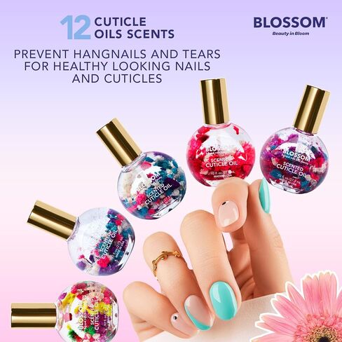 Blossom Hydrating, Moisturizing, Strengthening, Gourmand Scented Cuticle Oil, Infused with Real Flowers, Made in USA, 0.5 fl. oz, Almond Biscotti in Saudi Arabia