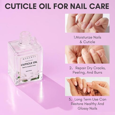 Makartt Cuticle Oil For Nails Care, 15ML Cuticle Softener Nail Growth Treatment Quickly Absorbed Water-Oil Separation Deep Moisturizing Nail Repair Oil w/Natural Vitamin E Moisturized Gel Nail Polish in Kuwait