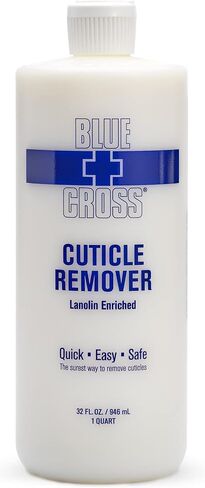 Blue Cross Professional Nail Care, Hydrating, Moisturizing, Strengthening Liquid Cuticle Remover + Softener with Lanolin for Brittle Nails, Hang Nails + Dry Cuticles, Made in USA, 6 ounce in Saudi Arabia