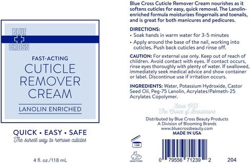 Blue Cross Professional Nail Care, Hydrating, Moisturizing, Strengthening Cuticle Remover + Softener Cream for Dry Manicures, Brittle Nails, Hang Nails + Dry Cuticles, Made in USA, 2 ounce in Kuwait
