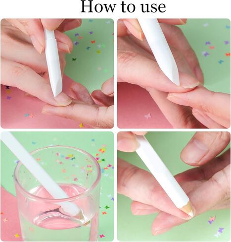 Nail Whitening Pencil 2-in-1 White Nail Pencil DIY Nail Design Manicure with Cuticle Pusher in Saudi Arabia