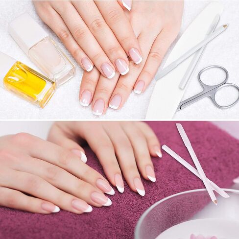 Nail Whitening Pencil 2-in-1 White Nail Pencil DIY Nail Design Manicure with Cuticle Pusher in Saudi Arabia