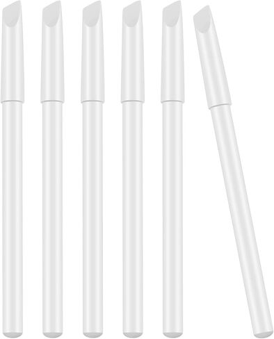 6 Pieces White Nail Pencils 2-In-1 Nail Whitening Pencils with Cuticle Pusher for French Manicure Supplies in Saudi Arabia