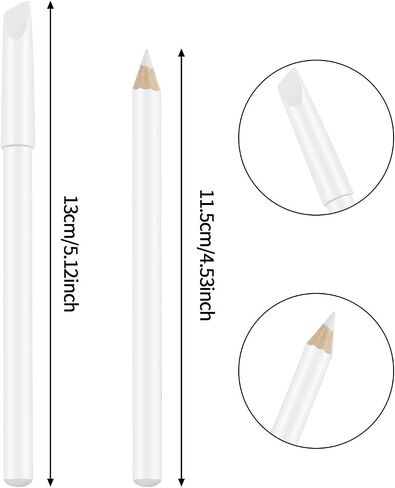6 Pieces White Nail Pencils 2-In-1 Nail Whitening Pencils with Cuticle Pusher for French Manicure Supplies in Saudi Arabia