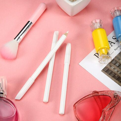 6 Pieces White Nail Pencils 2-In-1 Nail Whitening Pencils with Cuticle Pusher for French Manicure Supplies in Saudi Arabia