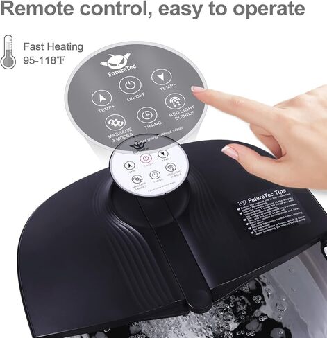 جهاز تدليك حمام سبا للقدم مزود بمحرك مع فقاعات حرارية وتدليك بالاهتزاز ونفاثات، 16 أونصة من ملح إبسوم للقدم باللافندر، دلو حمام للقدم قابل للطي مع 24 كرة تدليك تلقائية، بالأشعة تحت الحمراء وجهاز التحكم عن بعد in Kuwait