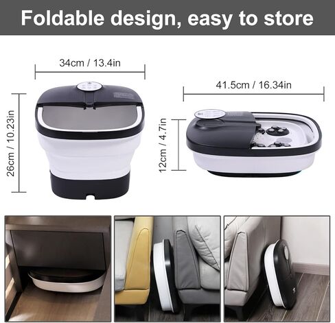 جهاز تدليك حمام سبا للقدم مزود بمحرك مع فقاعات حرارية وتدليك بالاهتزاز ونفاثات، 16 أونصة من ملح إبسوم للقدم باللافندر، دلو حمام للقدم قابل للطي مع 24 كرة تدليك تلقائية، بالأشعة تحت الحمراء وجهاز التحكم عن بعد in Kuwait