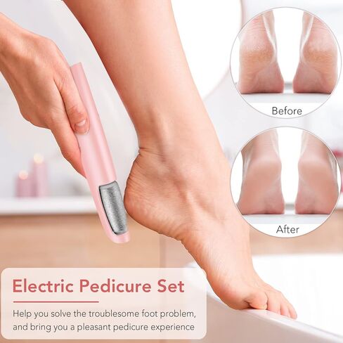 Electric Callus Remover for Feet, Professional Pedicure Kit Foot Scrubber for Dry, Dead, Cracked, Hard Skin, at Home Feet Spa Care Kit for Men & Women (Blue) in Saudi Arabia