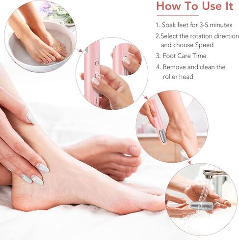Electric Callus Remover for Feet, Professional Pedicure Kit Foot Scrubber for Dry, Dead, Cracked, Hard Skin, at Home Feet Spa Care Kit for Men & Women (Blue) in Saudi Arabia