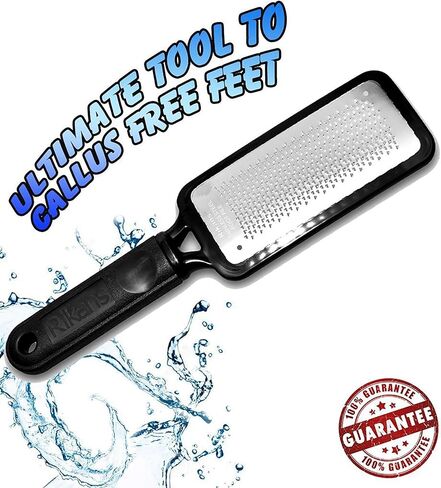 مبرد قدم ضخم من ريكانز، مزيل مسامير القدم الاحترافي، أداة باديكير للعناية بالقدم لإزالة الجلد الصلب، يمكن استخدامه على البشرة الرطبة أو الجافة، مبرد من الفولاذ المقاوم للصدأ بدرجة جراحية (مجموعة مبرد للقدم) in Kuwait