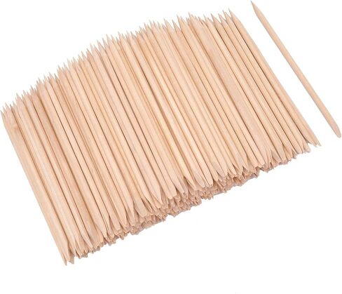 Hedume 600 Pcs Orange Wood Nail Sticks, Double Sided Multi Functional Cuticle Pusher Remover, Pointed End & Flat End Manicure Pedicure Tool in Saudi Arabia