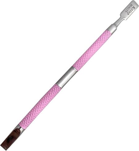 Cuticle Pusher Dual Sided - Sharp Edge Spoon Shaped Double Ended Cuticle Pusher Remover Cleaner Surgical Medical Grade Stainless Steel Manicure Pedicure Nail Art Care Tool Set (Pink) By Krisp Beauty in Kuwait