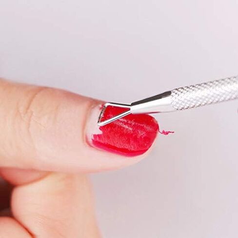 Nail Cuticle Pusher - 2 Pack Stainless Triangle Gel Nail Polish Remover Cuticle Peeler Scraper Remover Tool for Fingernails and Toenails in Saudi Arabia