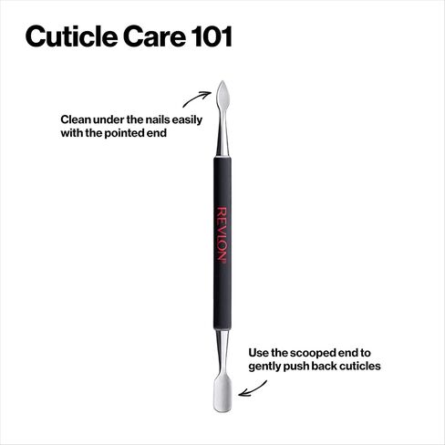 Cuticle Pusher and Nail Cleaner by Revlon, Dual Ended Nail Care Tool, Easy to Use, Stainless Steel (Pack of 1) in Saudi Arabia