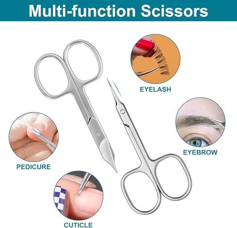 Diesisa Cuticle Scissor Extra Fine Curved, Stainless Manicure Scissors Eyebrow Scissors for Fingernail, Eyebrow, Eyelash, Dry Skin, Nail Scissors Curved For Grooming 2 pack in Kuwait