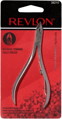 Revlon Cuticle Trimmer, Full Jaw Cuticle Remover Tool, Nail Care, High Precision Blade, Easy Grip, Stainless Steel (Pack of 1) in Saudi Arabia