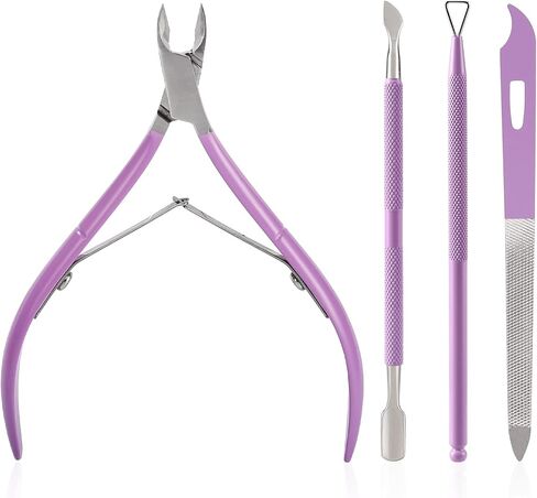 Cuticle Trimmer with Cuticle Pusher, SoHai Cuticle Remover Cutter Nipper and Triangle Cuticle Nail Pusher Peeler Scraper, Durable Dead Skin Clipper Manicure Pedicure Tools (Colorful) in Saudi Arabia