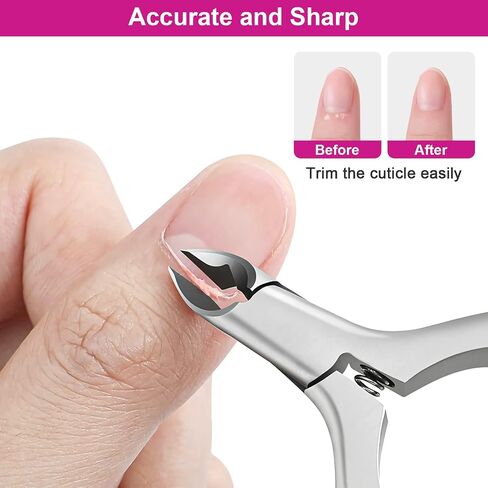 CGBE Cuticle Trimmer, 3/4 Jaw Extremely Sharp Cuticle Nippers, Professional Nail Cuticle Trimmer Tools, Non-slip Silicone Handle Cuticle Clipper for Nail Care Pedicure Manicure Nail (Black) in Saudi Arabia