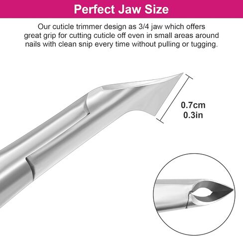 CGBE Cuticle Trimmer, 3/4 Jaw Extremely Sharp Cuticle Nippers, Professional Nail Cuticle Trimmer Tools, Non-slip Silicone Handle Cuticle Clipper for Nail Care Pedicure Manicure Nail (Black) in Saudi Arabia