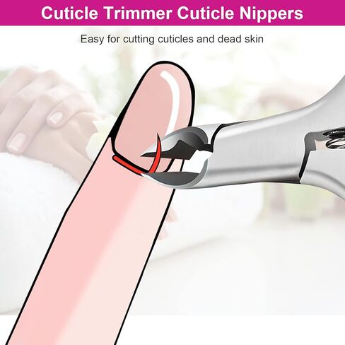 CGBE Cuticle Trimmer, 3/4 Jaw Extremely Sharp Cuticle Nippers, Professional Nail Cuticle Trimmer Tools, Non-slip Silicone Handle Cuticle Clipper for Nail Care Pedicure Manicure Nail (Black) in Saudi Arabia