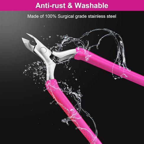 CGBE Cuticle Trimmer, 3/4 Jaw Extremely Sharp Cuticle Nippers, Professional Nail Cuticle Trimmer Tools, Non-slip Silicone Handle Cuticle Clipper for Nail Care Pedicure Manicure Nail (Black) in Saudi Arabia