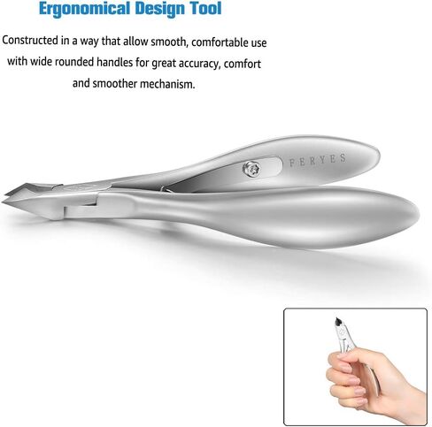 FERYES Cuticle Clipper with Pusher, 2 in 1 Professional Cuticle Trimmer, 6mm Full Jaw Cuticle Nipper, Stainless Steel Cuticle Remover Tool in Saudi Arabia