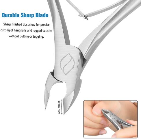FERYES Cuticle Clipper with Pusher, 2 in 1 Professional Cuticle Trimmer, 6mm Full Jaw Cuticle Nipper, Stainless Steel Cuticle Remover Tool in Saudi Arabia