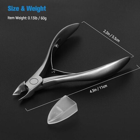 FERYES Cuticle Clipper with Pusher, 2 in 1 Professional Cuticle Trimmer, 6mm Full Jaw Cuticle Nipper, Stainless Steel Cuticle Remover Tool in Saudi Arabia
