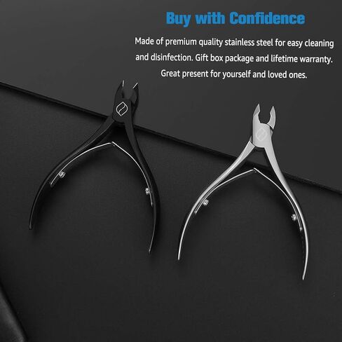 FERYES Cuticle Clipper with Pusher, 2 in 1 Professional Cuticle Trimmer, 6mm Full Jaw Cuticle Nipper, Stainless Steel Cuticle Remover Tool in Saudi Arabia