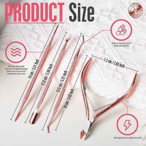 FANDAMEI Cuticle Kit, 4 PCS Nail Care Kit, Manicure Pedicure Tools, Nail Cuticle Nippers, Ingrown Toenail Tools Kit, Toenail File and Lifters Stainless Steel, Nail Lifter, Nail Cuticle Pusher in Saudi Arabia