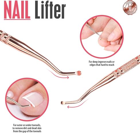 FANDAMEI Cuticle Kit, 4 PCS Nail Care Kit, Manicure Pedicure Tools, Nail Cuticle Nippers, Ingrown Toenail Tools Kit, Toenail File and Lifters Stainless Steel, Nail Lifter, Nail Cuticle Pusher in Saudi Arabia