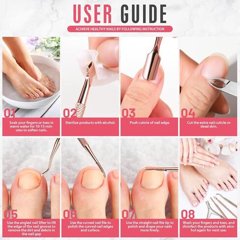 FANDAMEI Cuticle Kit, 4 PCS Nail Care Kit, Manicure Pedicure Tools, Nail Cuticle Nippers, Ingrown Toenail Tools Kit, Toenail File and Lifters Stainless Steel, Nail Lifter, Nail Cuticle Pusher in Saudi Arabia